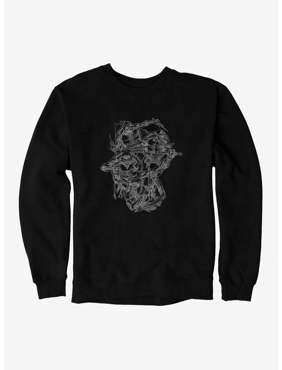Teenage Mutant Ninja Turtles Group Outline Sweatshirt, BLACK, hi-res