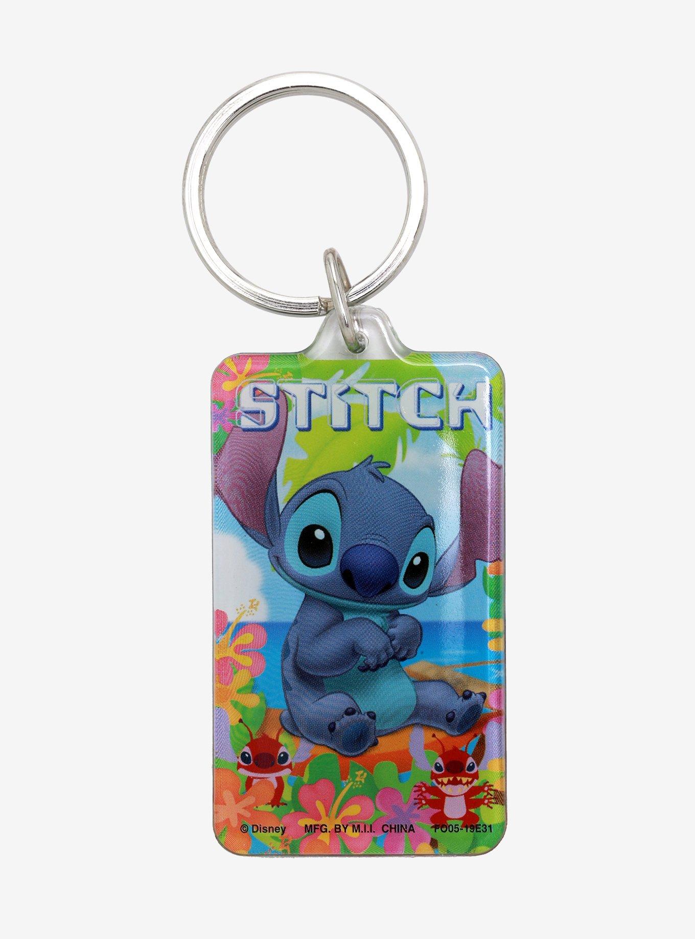 Disney Lilo & Stitch Flowers Lucite Key Chain, , hi-res