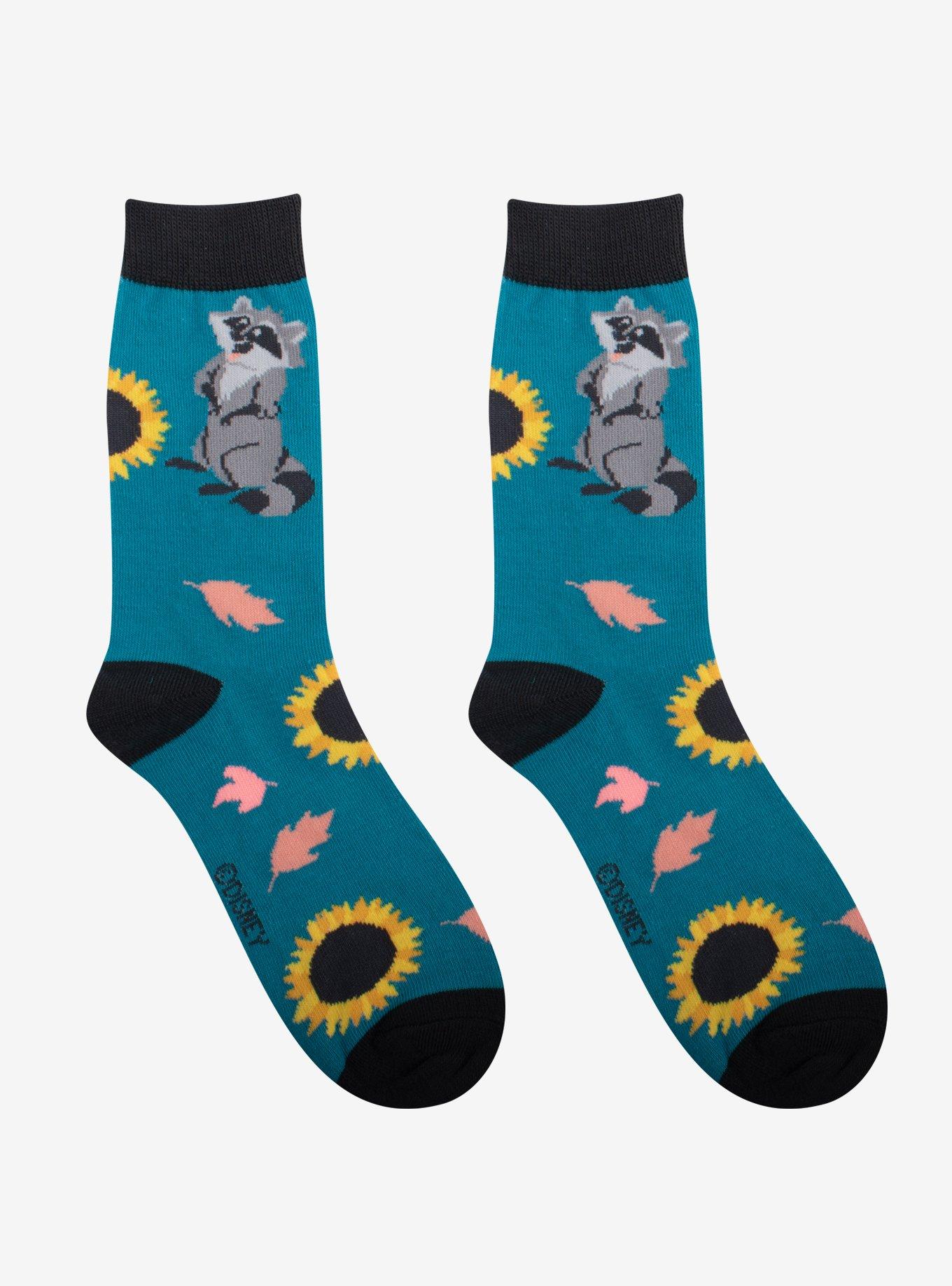 Disney Pocahontas Meeko Sunflower Girls Crew Socks, , hi-res