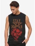 Stay Down X Fatal Crew Red Skull Muscle T-Shirt, BLACK, hi-res