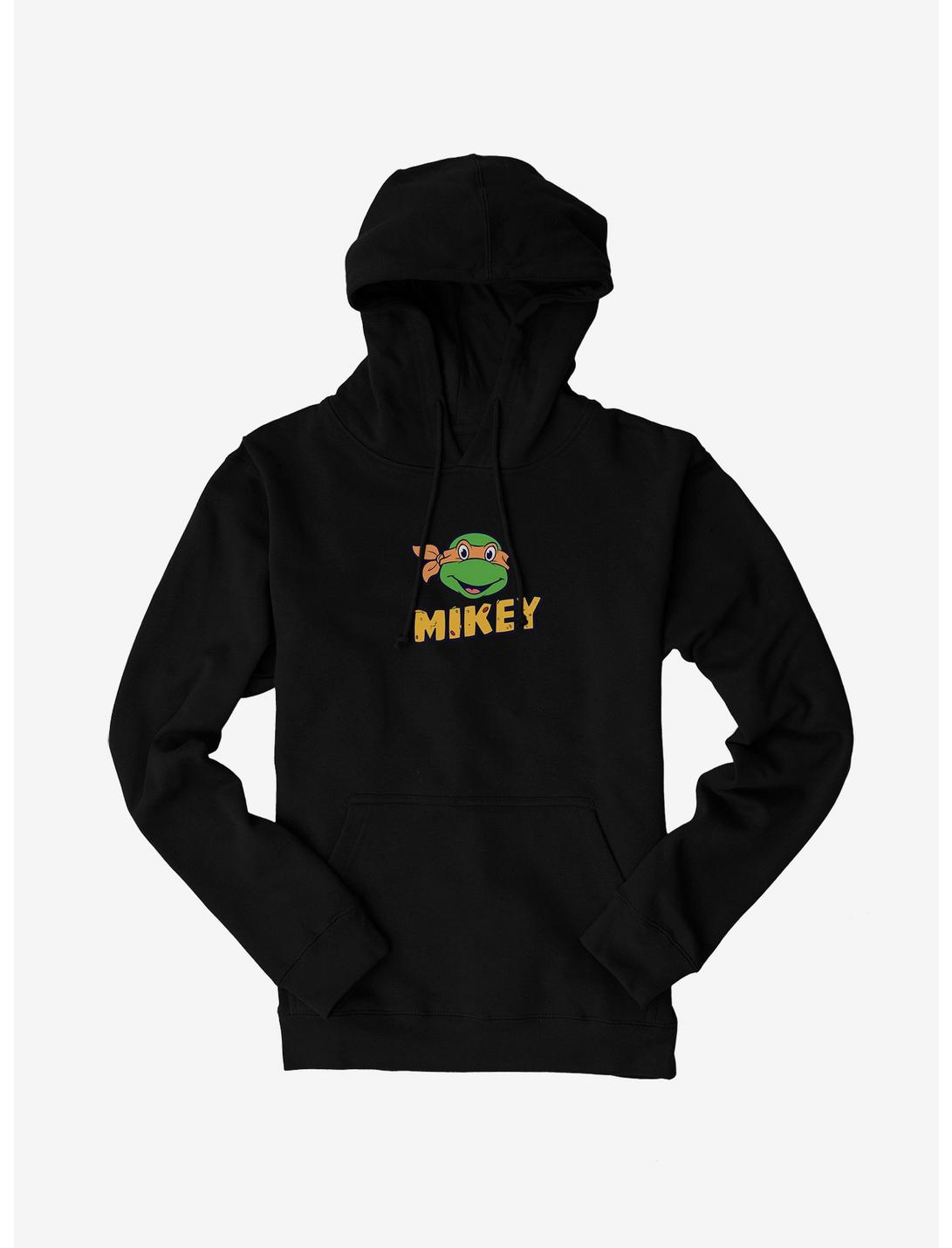 Teenage Mutant Ninja Turtles Mikey Face Pizza Name Hoodie, BLACK, hi-res
