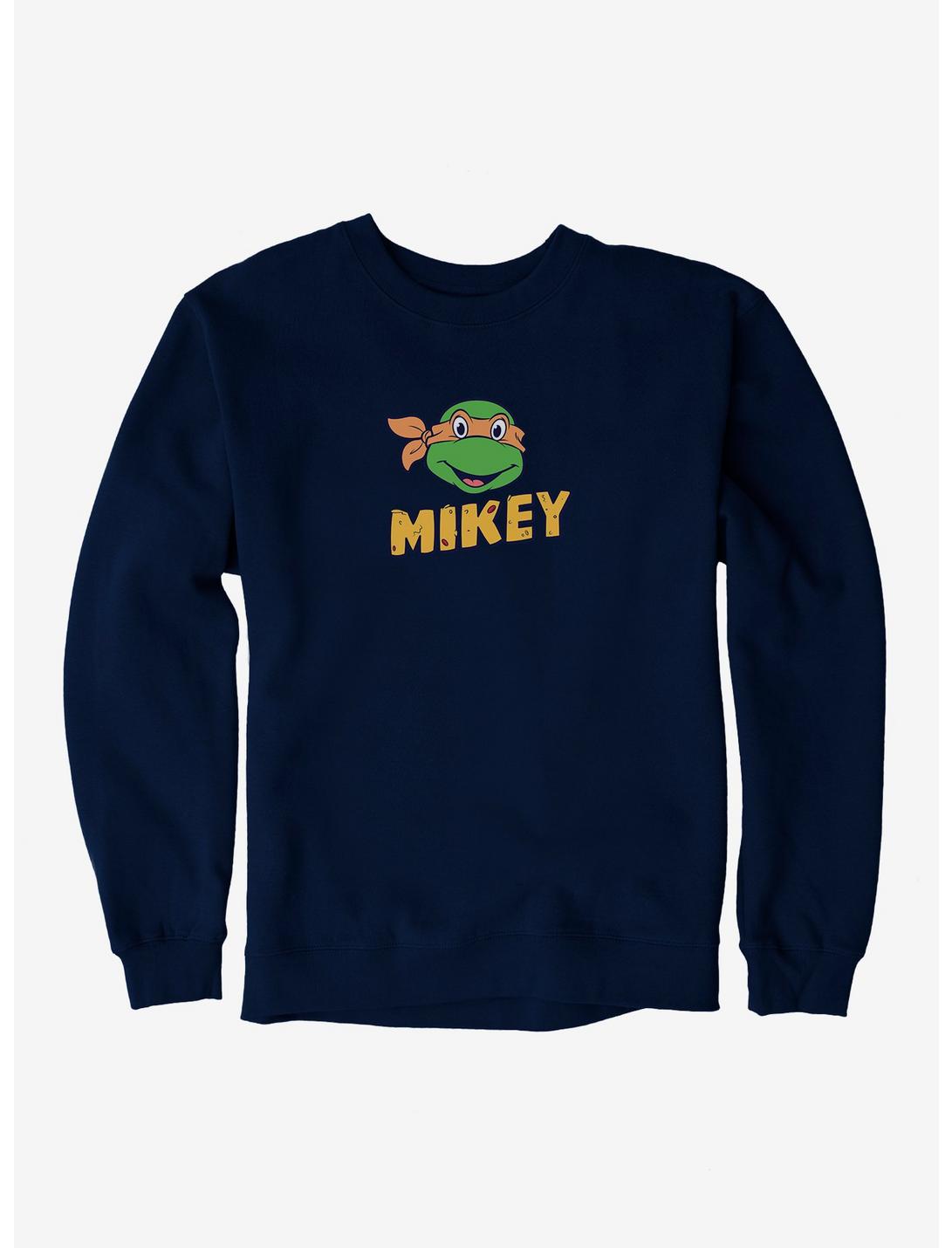 Teenage Mutant Ninja Turtles Mikey Face Pizza Name Sweatshirt, NAVY, hi-res