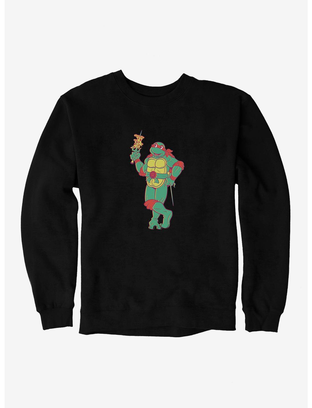 Teenage Mutant Ninja Turtles Raphael Eating Pizza Sweatshirt, BLACK, hi-res