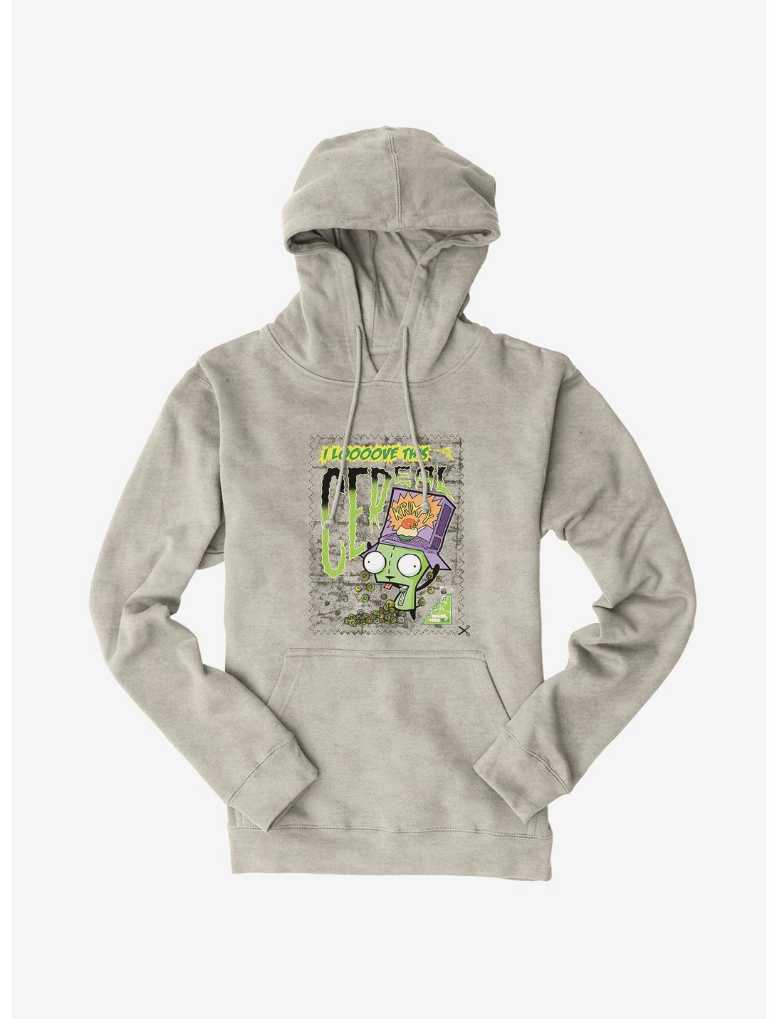 Invader Zim I Love This Cereal Hoodie, OATMEAL HEATHER, hi-res