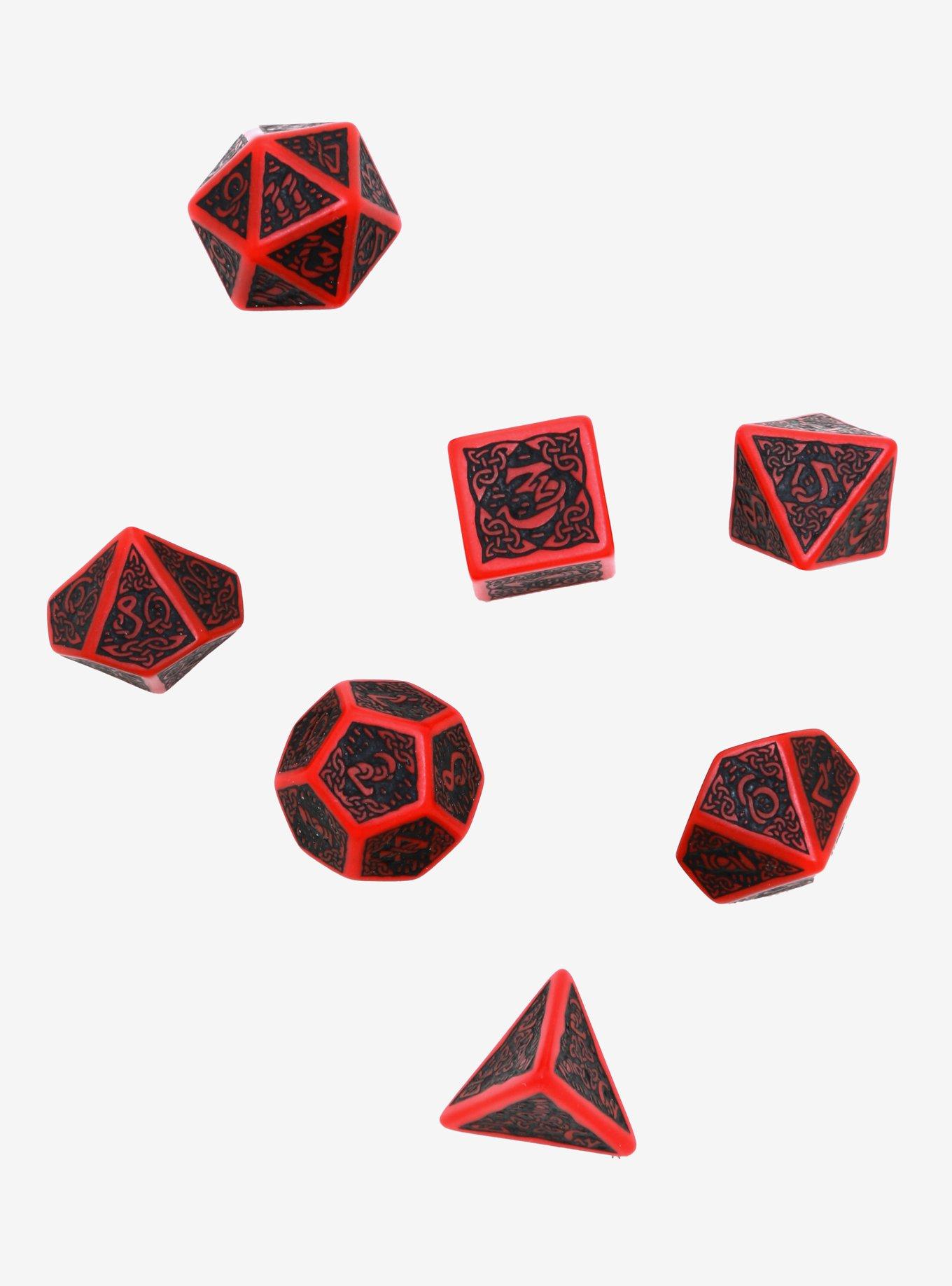 Celtic Red & Black Dice Set, , hi-res