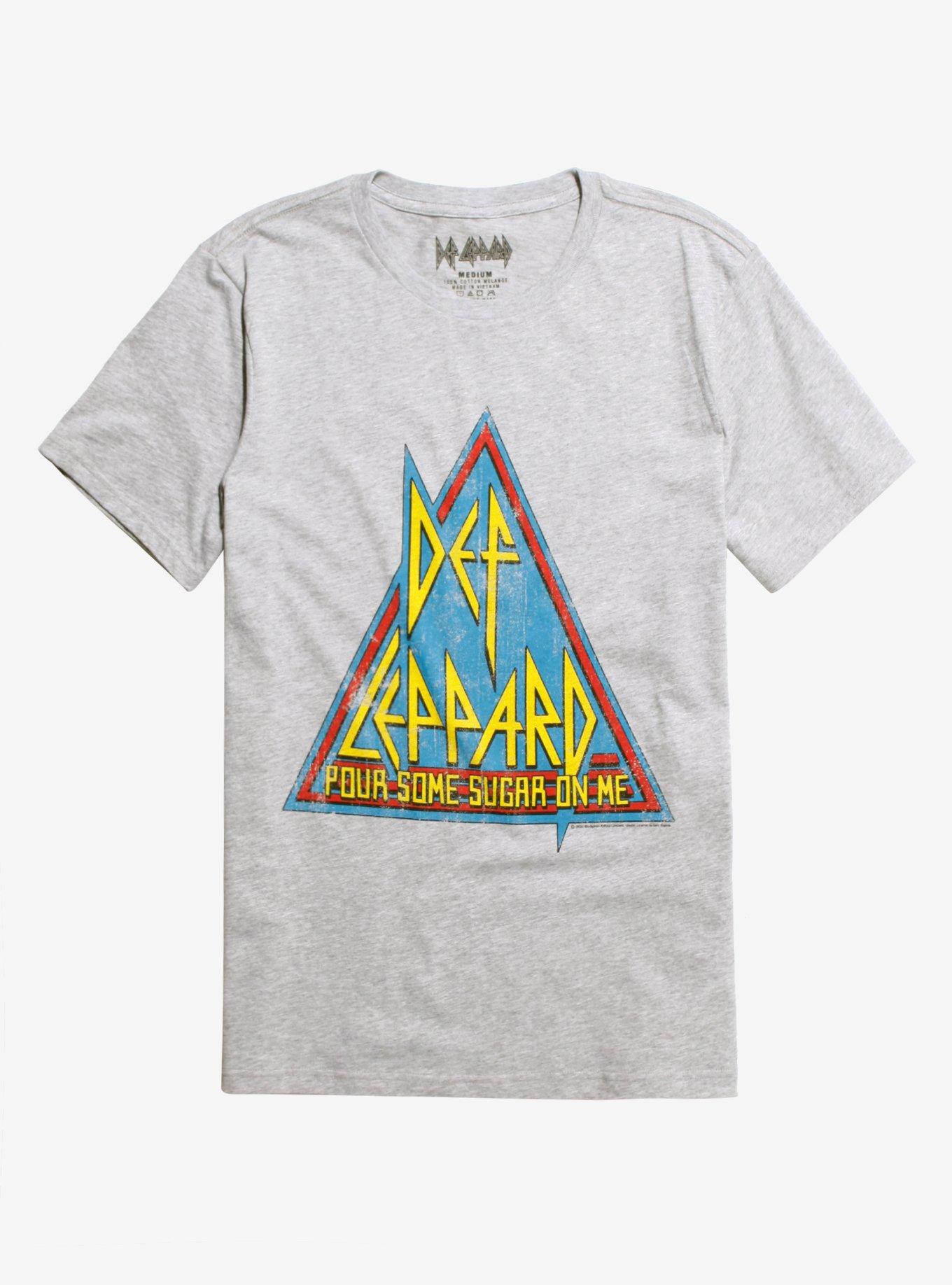 Def Leppard Pour Some Sugar On Me Vintage Logo T-Shirt, GREY, hi-res