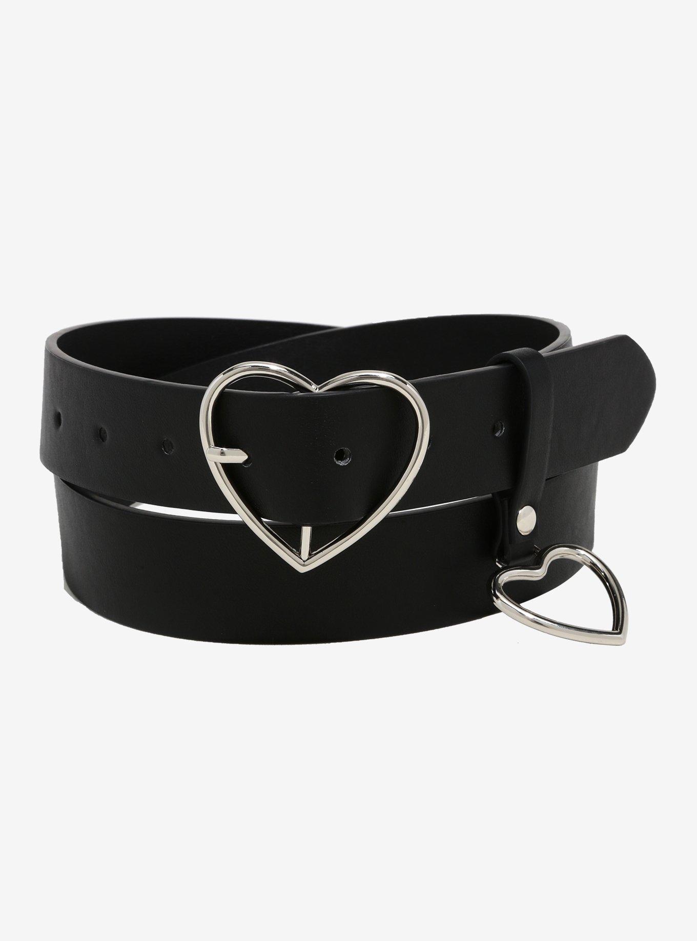 Pink & Black Heart Buckle Crossbody Bag | Hot Topic