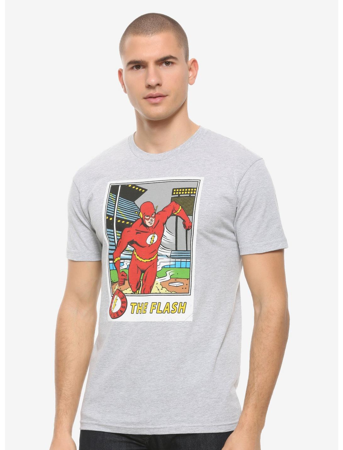 DC Comics The Flash Trading Card T-Shirt - BoxLunch Exclusive, RED, hi-res