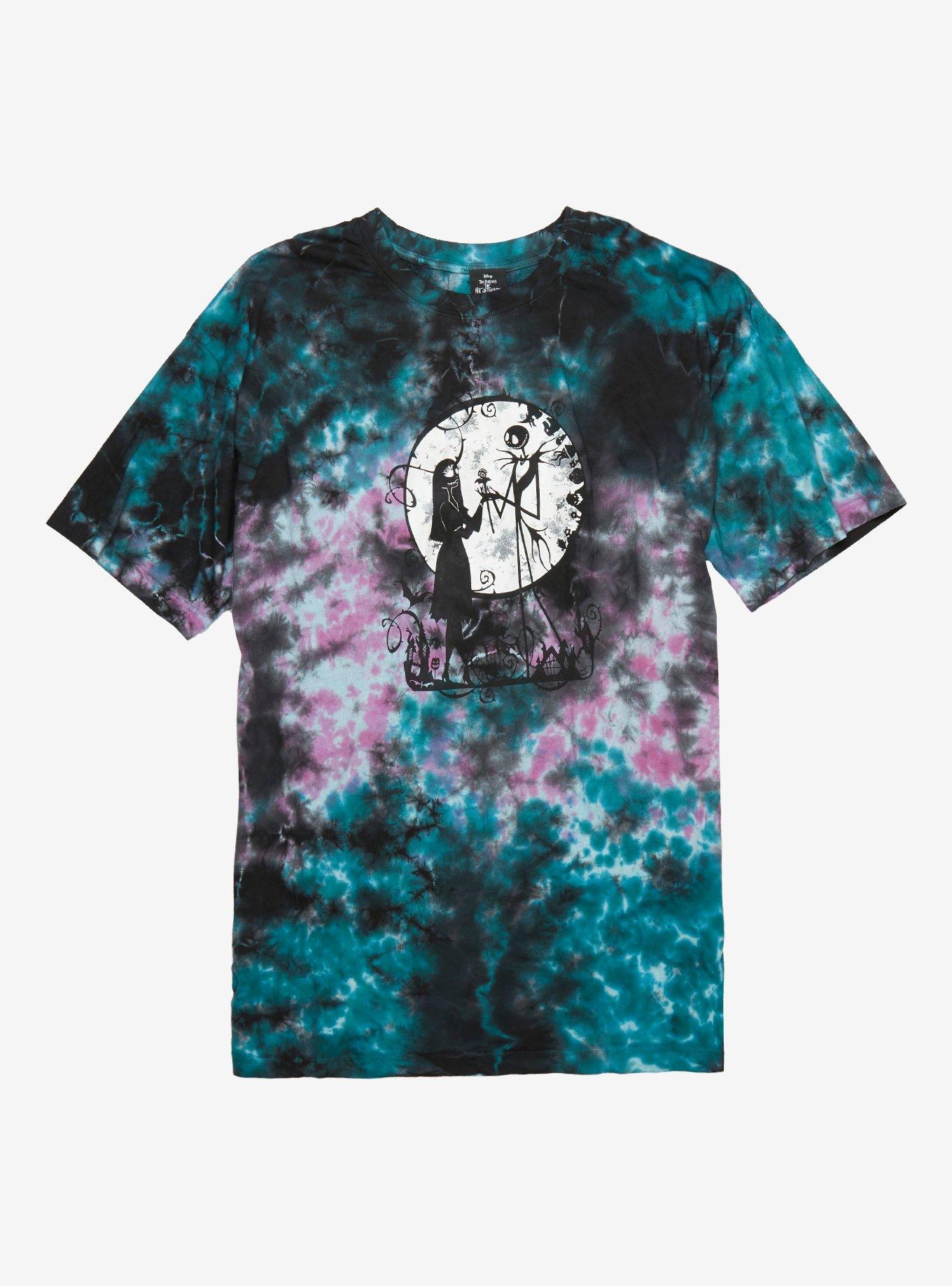 The Nightmare Before Christmas Jack & Sally Tie-Dye Oversized Girls T ...