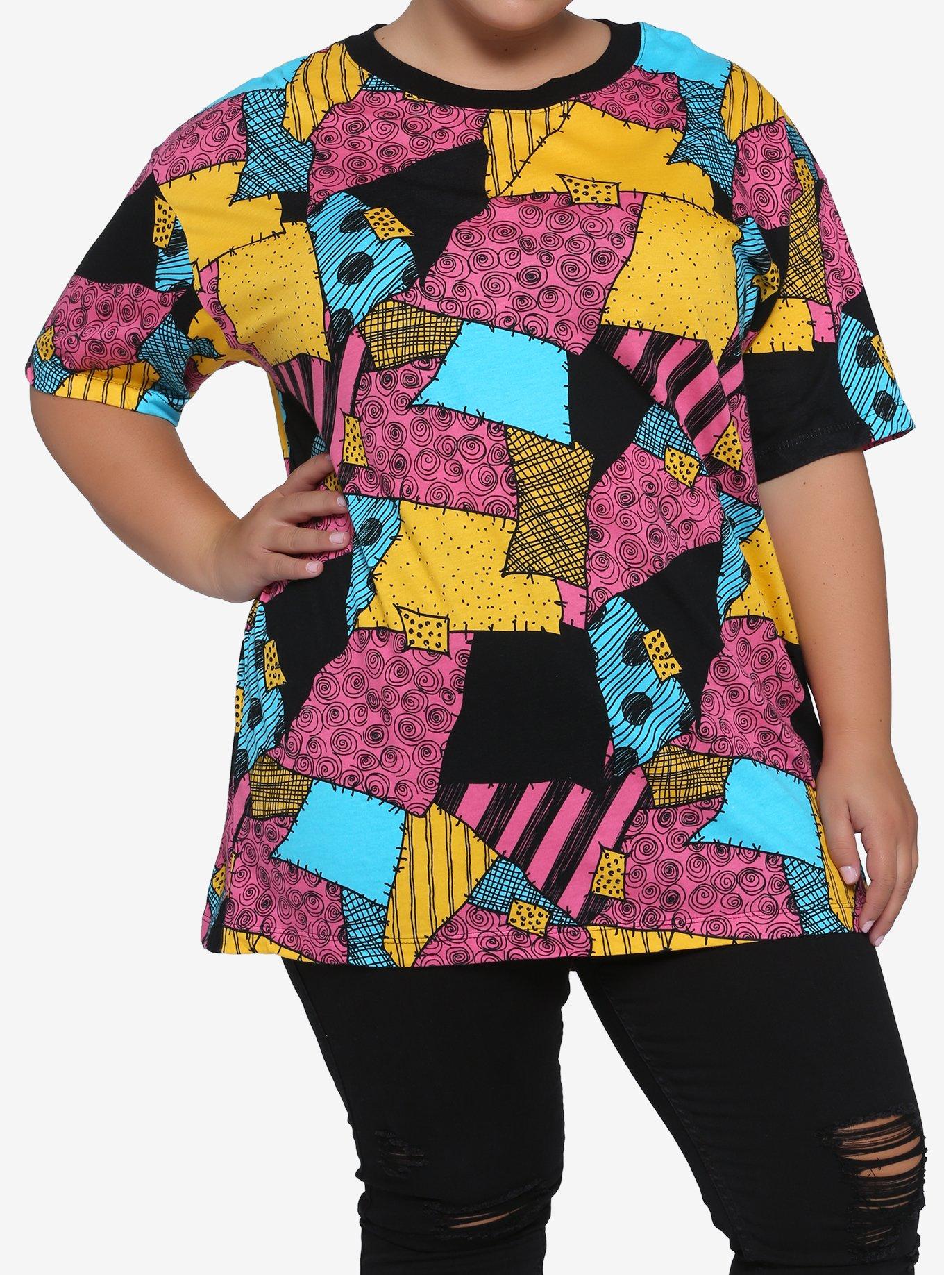 The Nightmare Before Christmas Sally Pattern Girls Oversized T-Shirt Plus Size, MULTI, hi-res