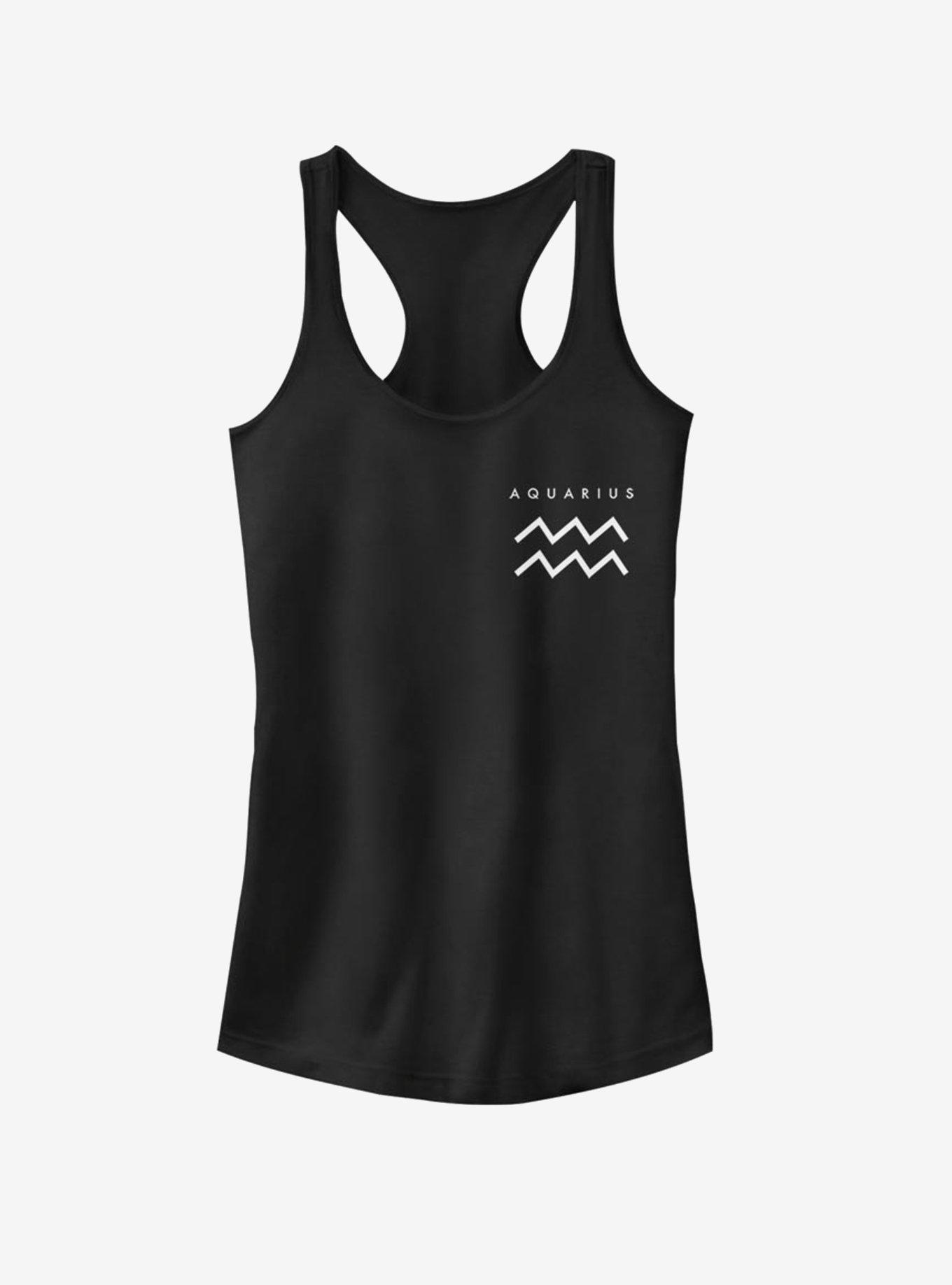 Aquarius Astrology Sign Girls Tank, BLACK, hi-res