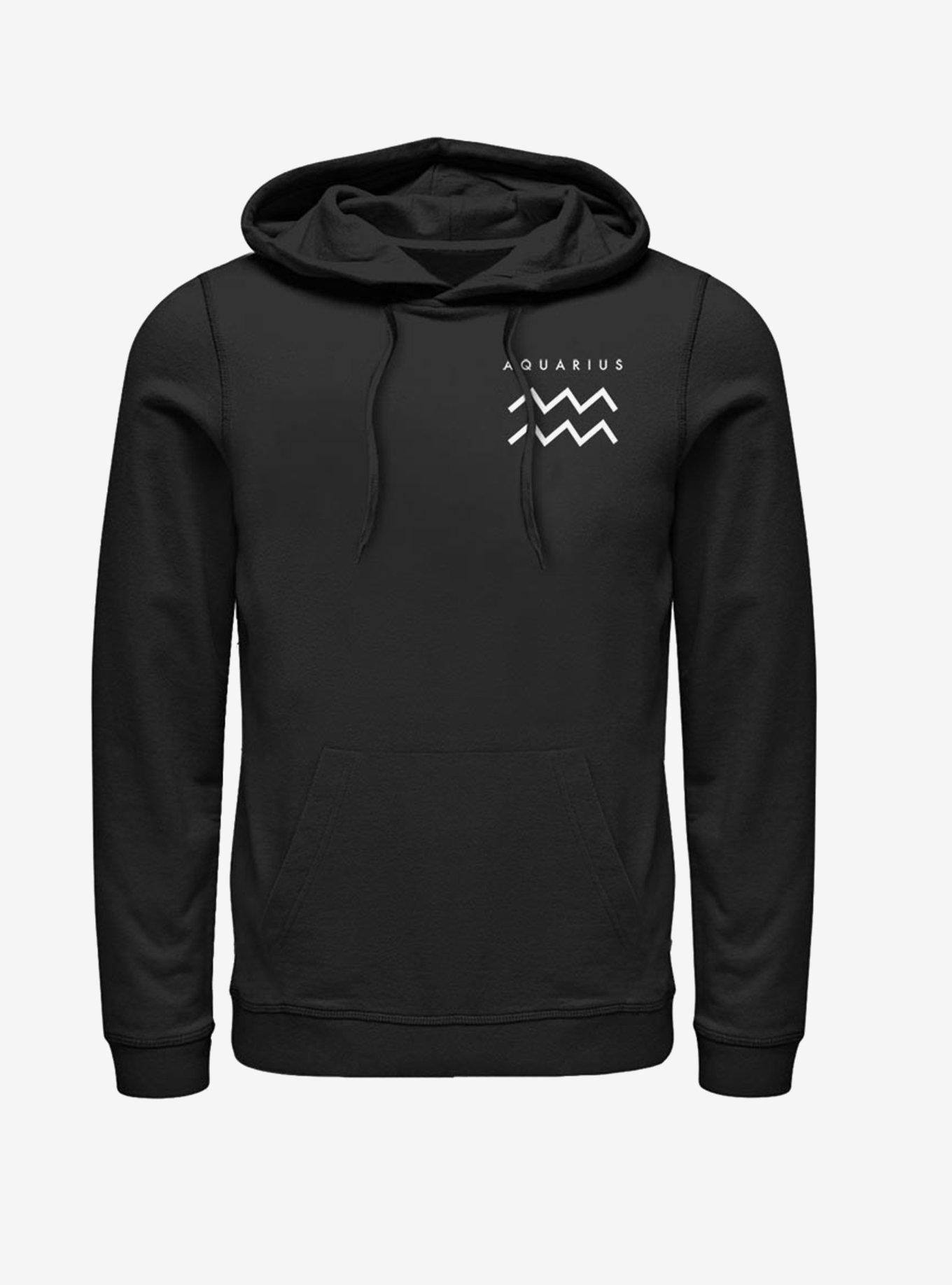 Aquarius Astrology Sign Hoodie, BLACK, hi-res