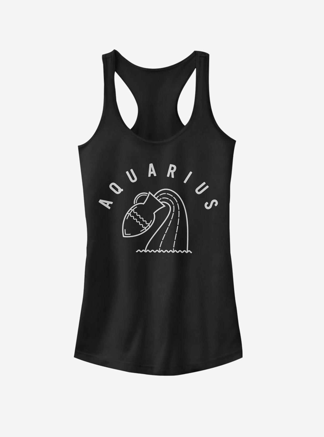 Aquarius Astrology Water Sign Girls Tank, BLACK, hi-res