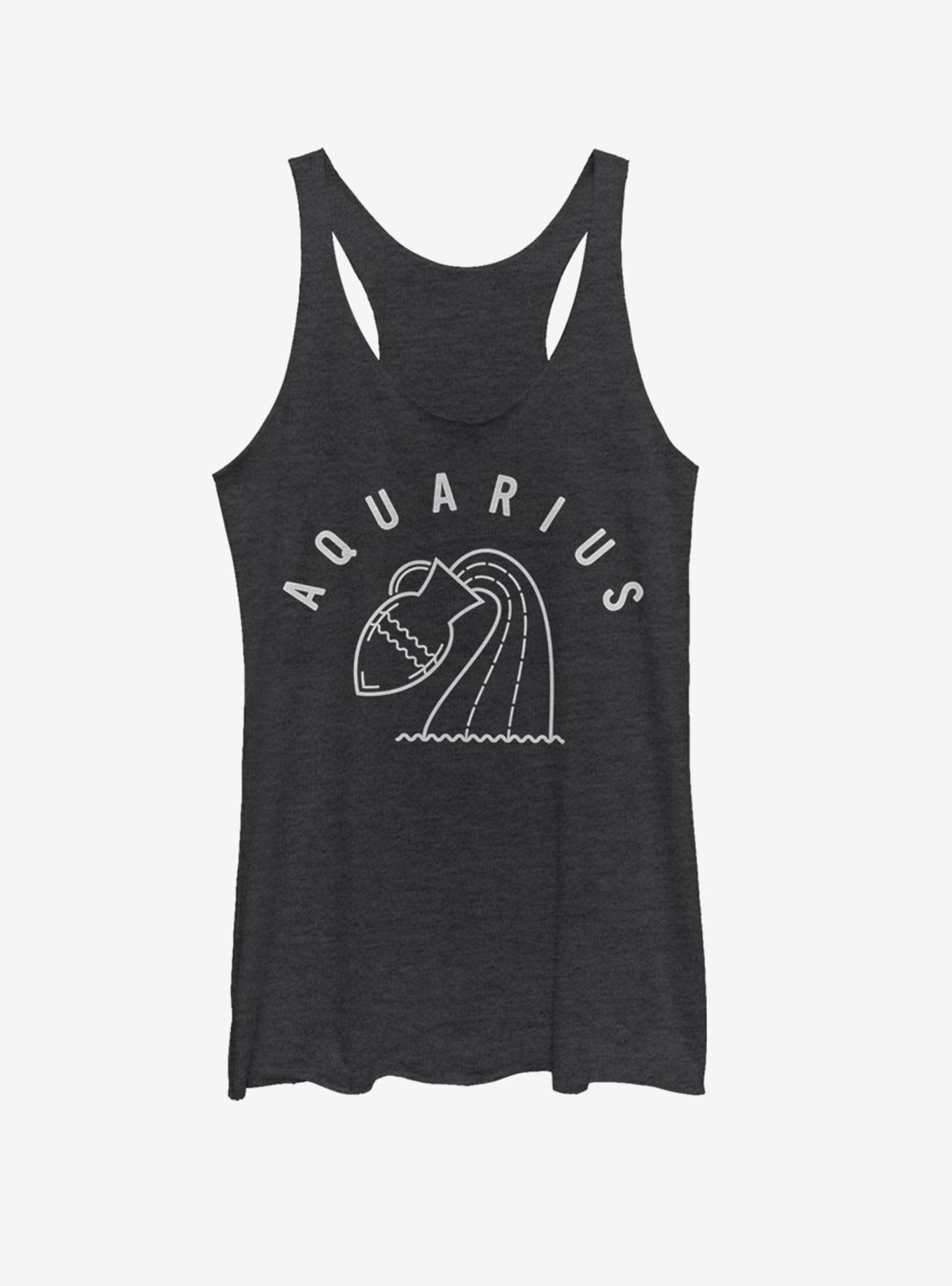 Aquarius Astrology Water Sign Girls Tank, BLK HTR, hi-res