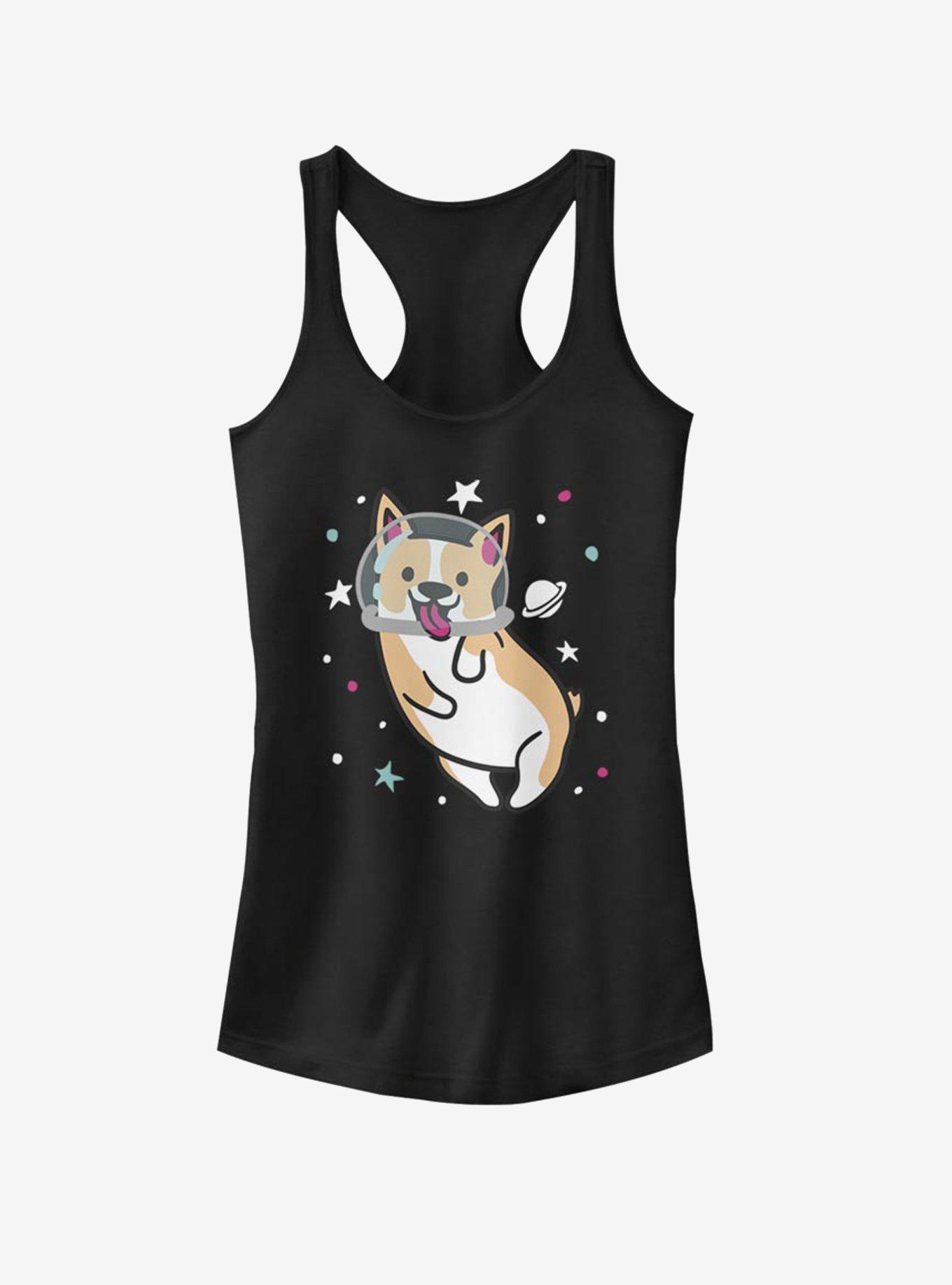 Space Corgi Girls Tank, BLACK, hi-res