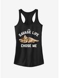 The Savage Life Chose Me Kitten Girls Tank, BLACK, hi-res