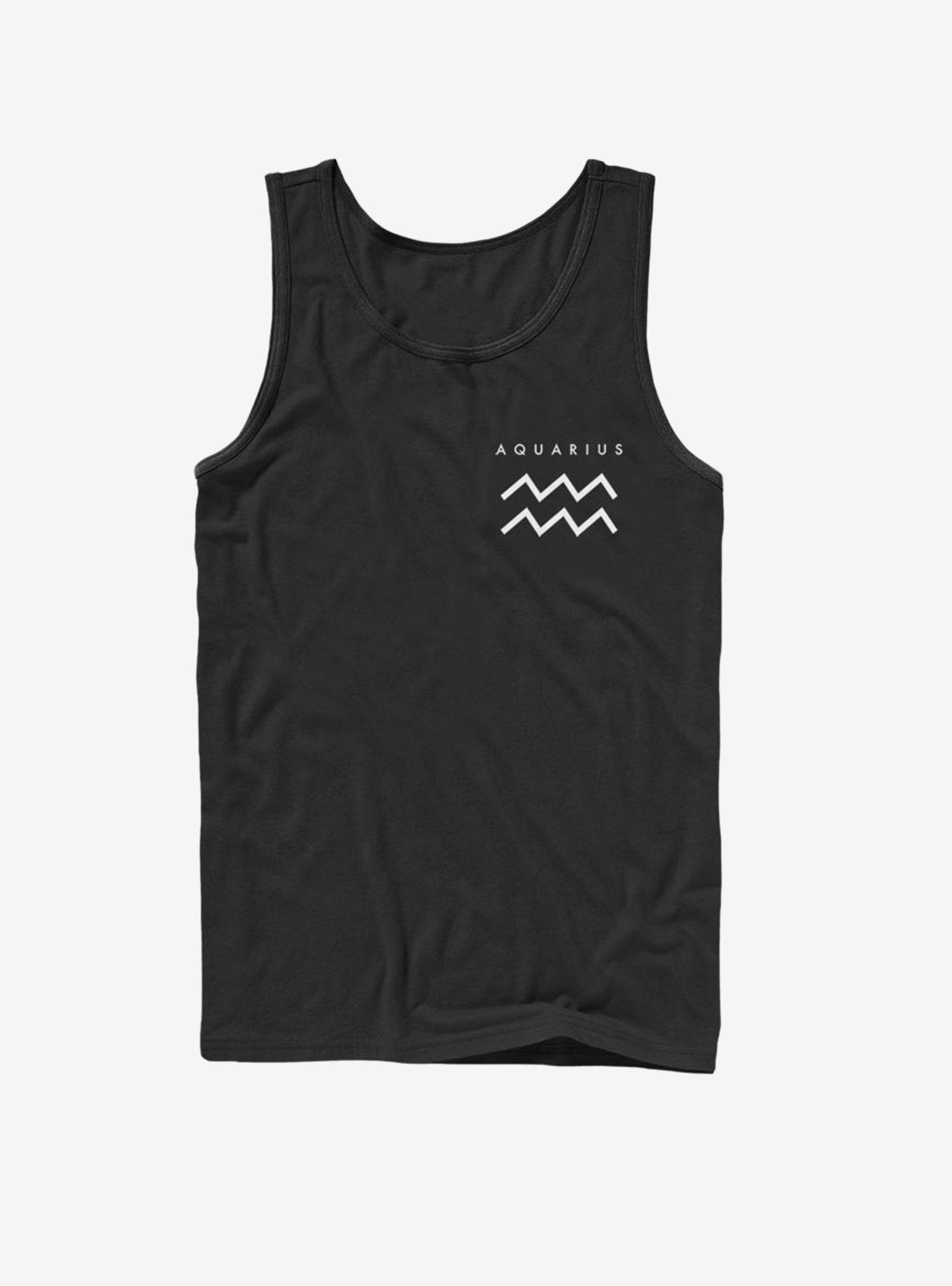 Aquarius Astrology Sign Tank, BLACK, hi-res