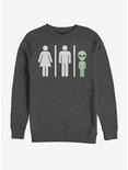 Bathroom Rules Alien Sweatshirt, CHAR HTR, hi-res