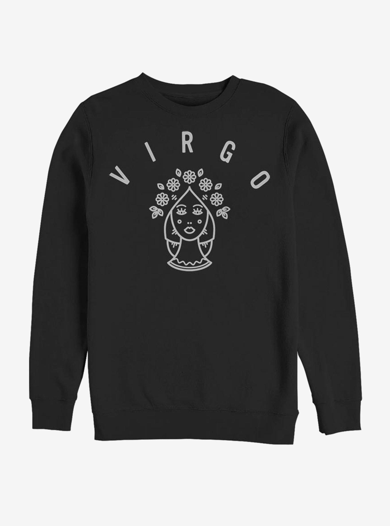 Virgo Astrology Sign Sweatshirt, BLACK, hi-res