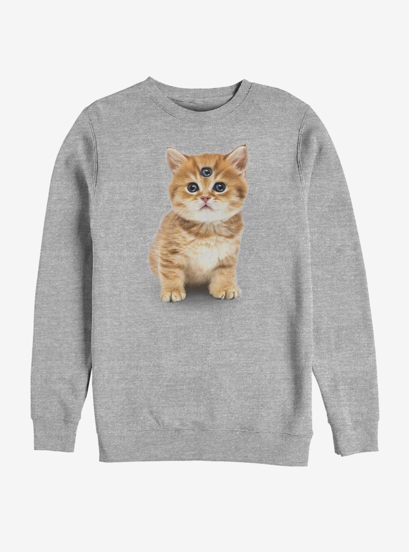 Catclops Three Eyed Kitten Sweatshirt, ATH HTR, hi-res