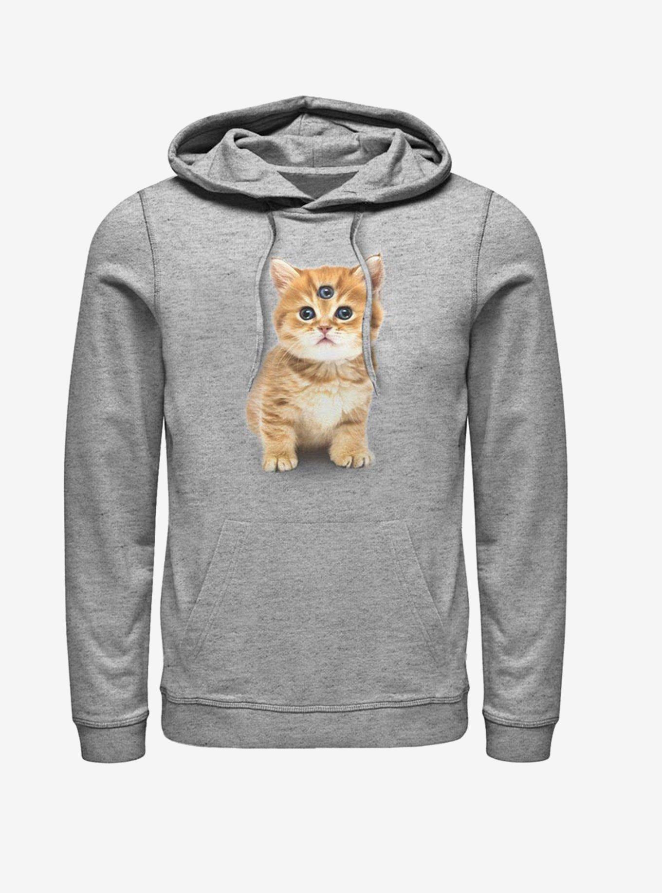 Catclops Three Eyed Kitten Hoodie, ATH HTR, hi-res