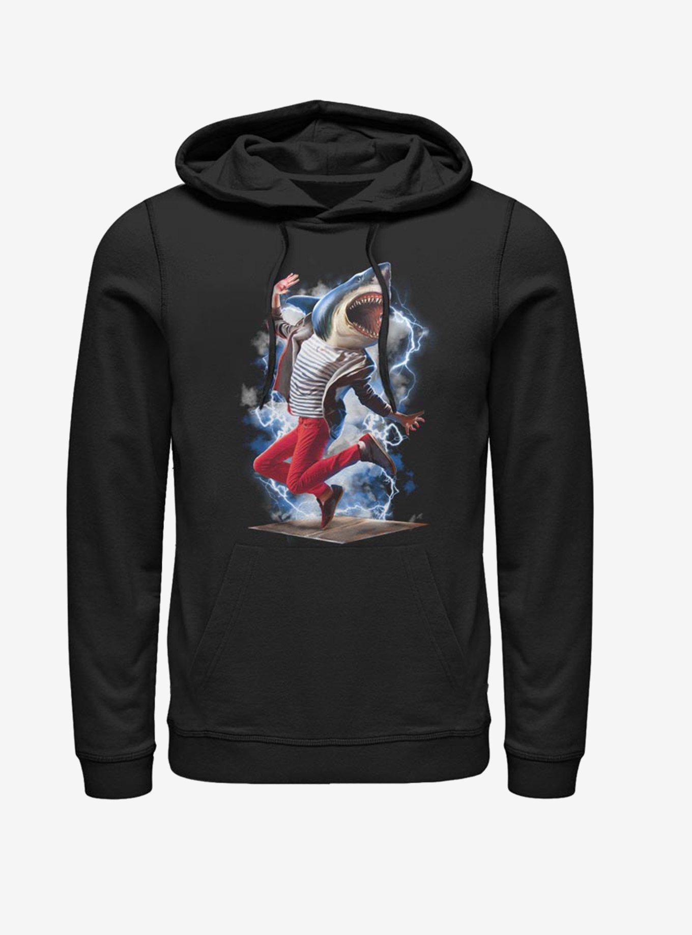 Shark Break Dancer Hoodie, BLACK, hi-res