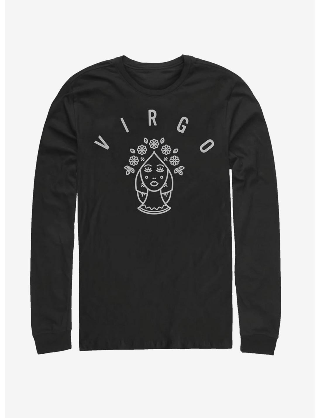 Virgo Astrology Sign Long-Sleeve T-Shirt, BLACK, hi-res