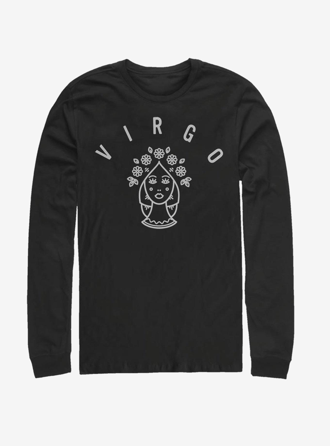 Virgo Astrology Sign Long-Sleeve T-Shirt, BLACK, hi-res