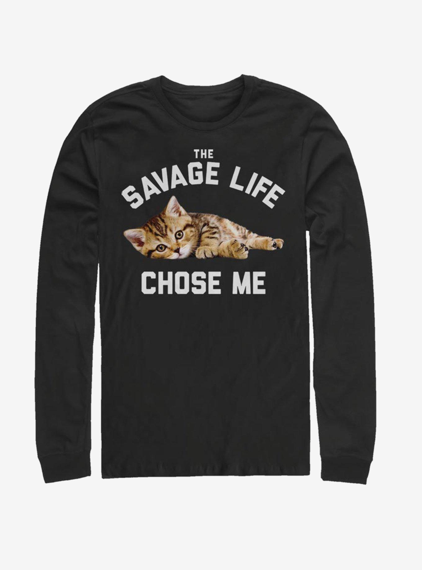 Savage Life Long-Sleeve T-Shirt, BLACK, hi-res