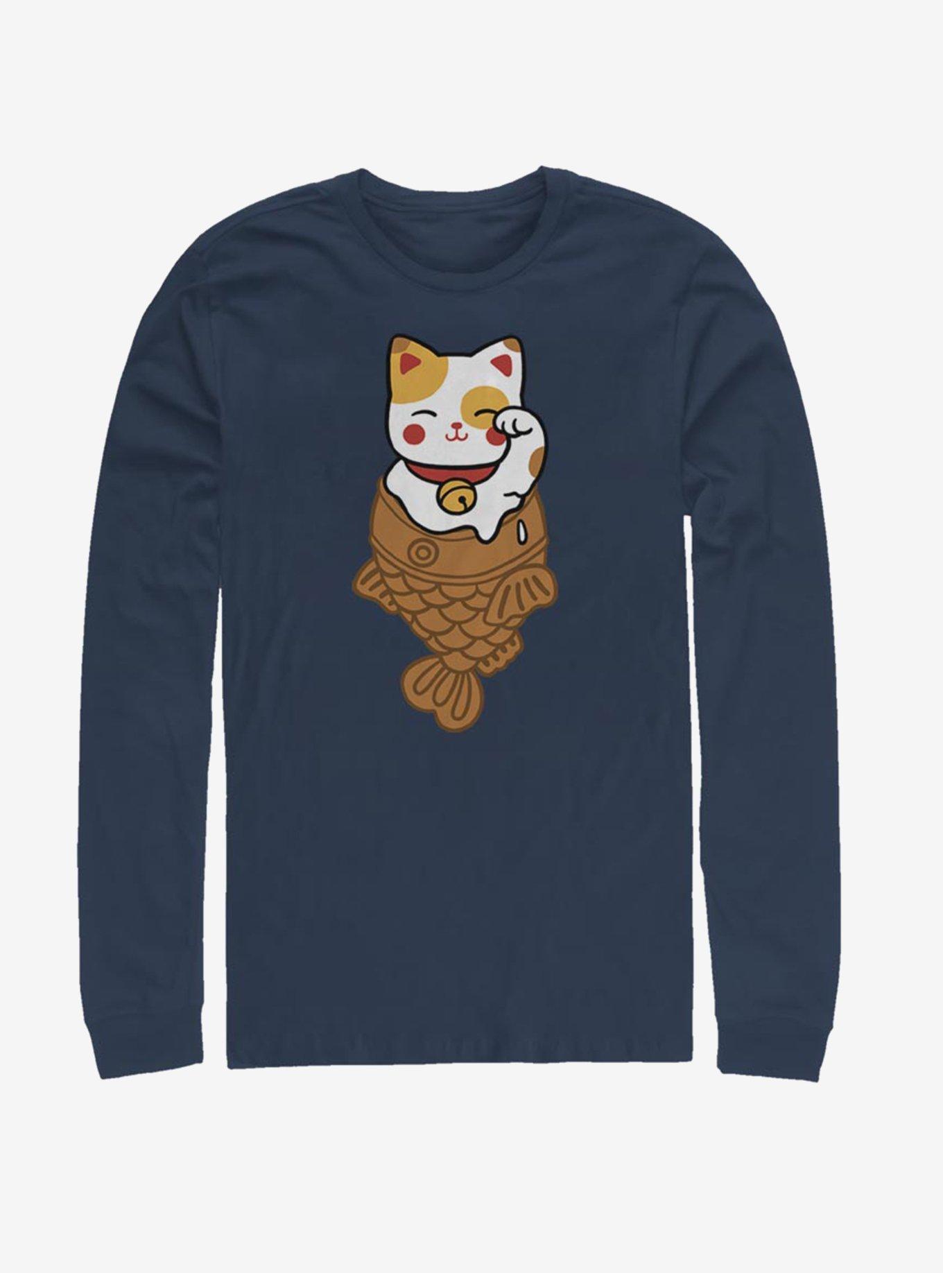 Lucky Cat Taiyaki Long-Sleeve T-Shirt, , hi-res