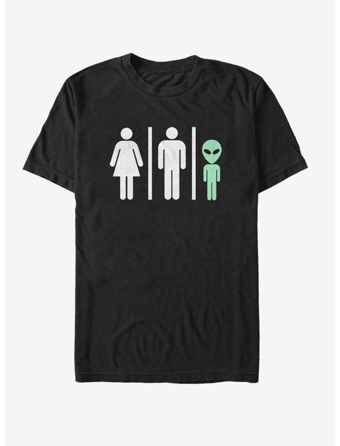 Bathroom Rules Alien T-Shirt, BLACK, hi-res