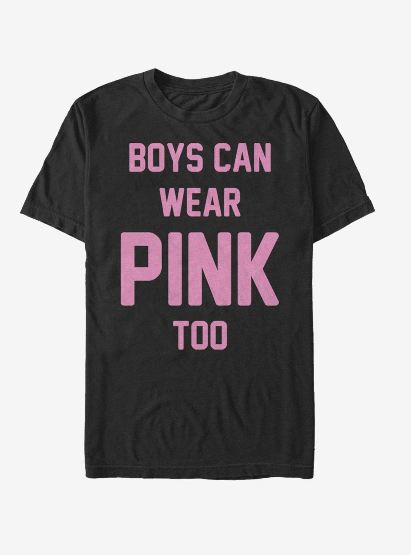 Boys Can Wear Pink Too T-Shirt, BLACK, hi-res