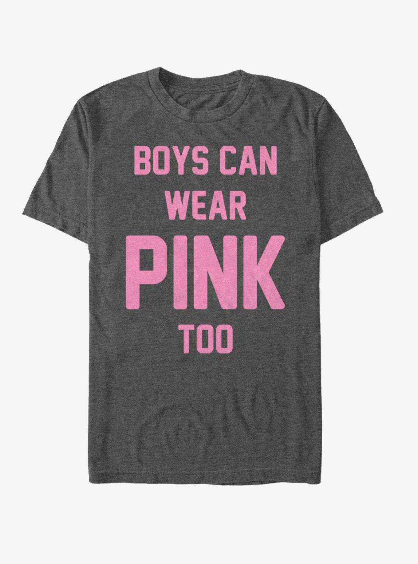 Boys Can Wear Pink Too T-Shirt, CHAR HTR, hi-res