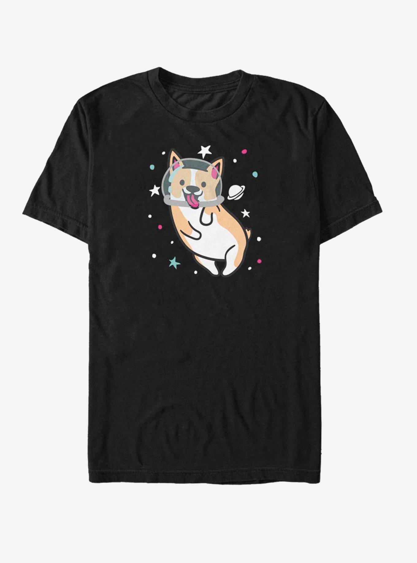 Space Corgi T-Shirt, BLACK, hi-res