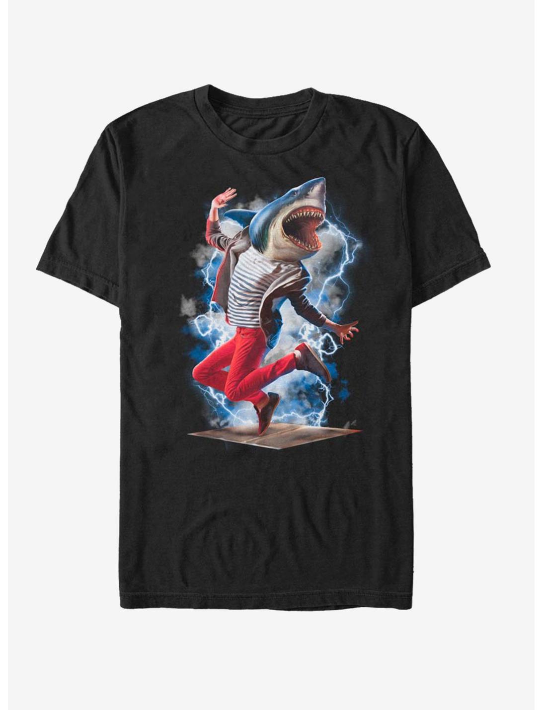Shark Break Dancer T-Shirt, BLACK, hi-res