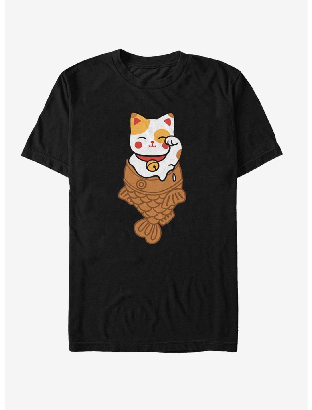 Lucky Cat Taiyaki T-Shirt, BLACK, hi-res