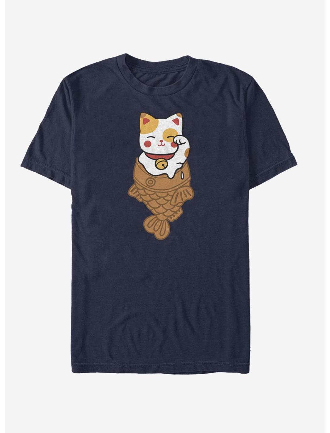 Lucky Cat Taiyaki T-Shirt, NAVY, hi-res