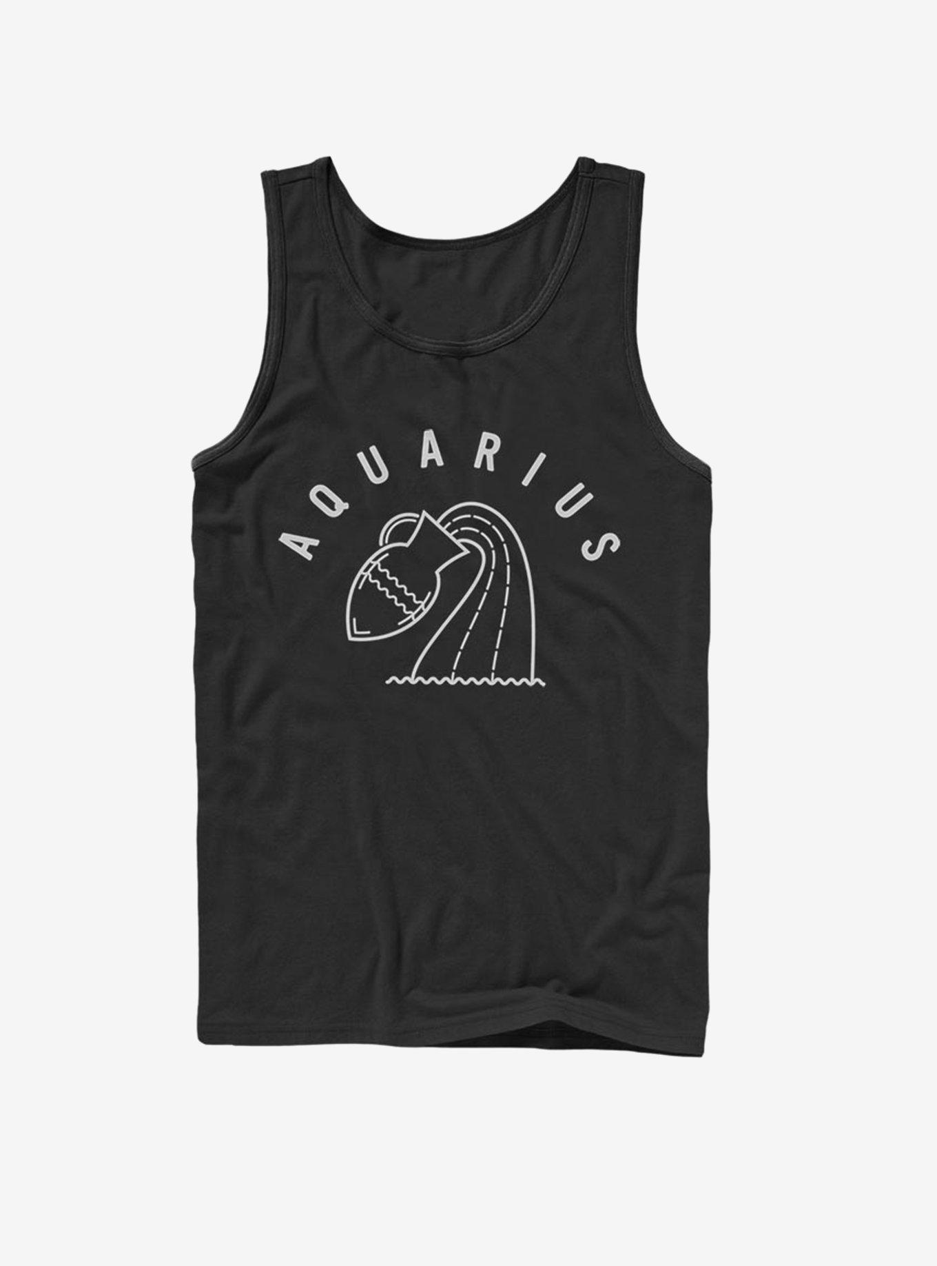 Aquarius Astrology Water Sign Tank, BLACK, hi-res