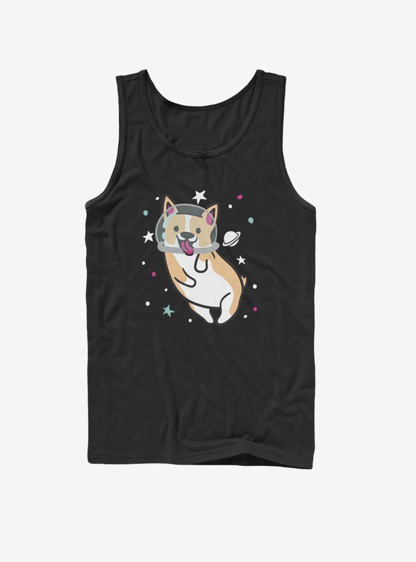 Space Corgi Tank, BLACK, hi-res