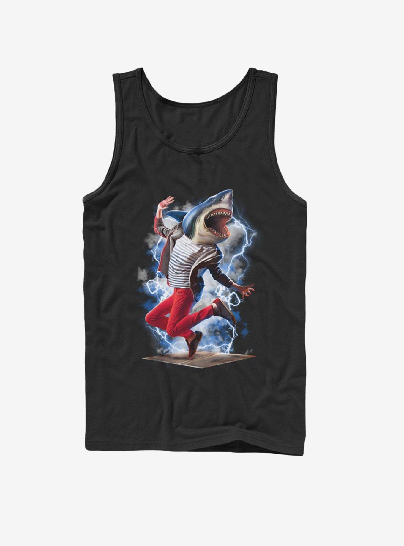 Shark Break Dancer Tank, BLACK, hi-res