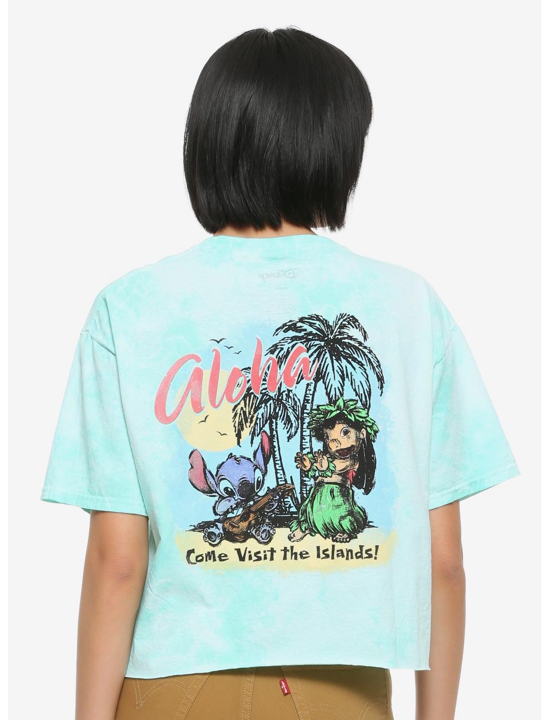 Disney Lilo & Stitch Aloha Tie-Dye Girls Crop T-Shirt, MULTI, hi-res
