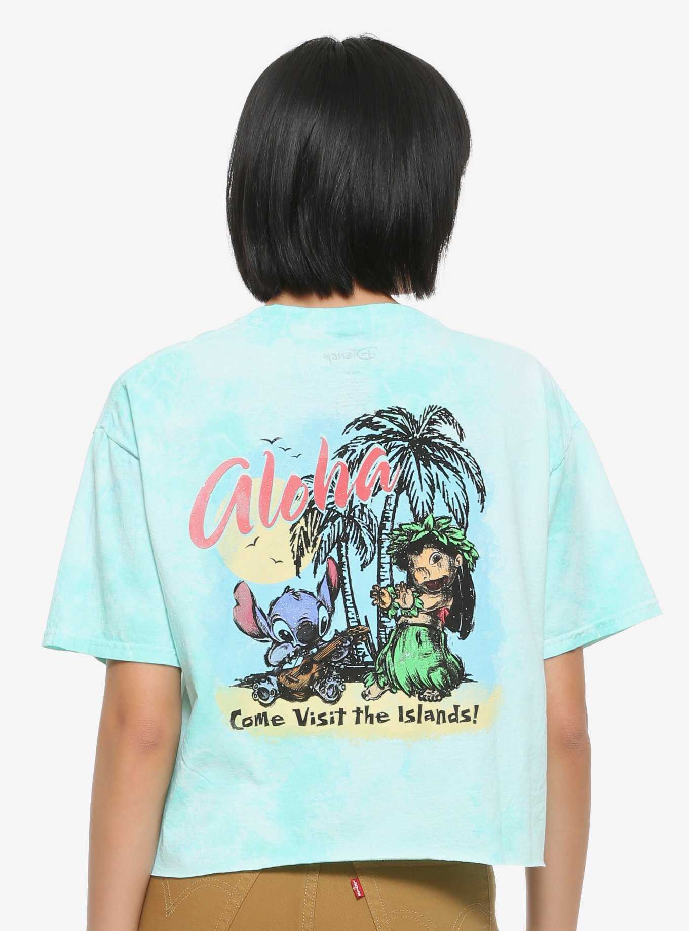 Disney Lilo & Stitch Aloha Tie-Dye Girls Crop T-Shirt, , hi-res