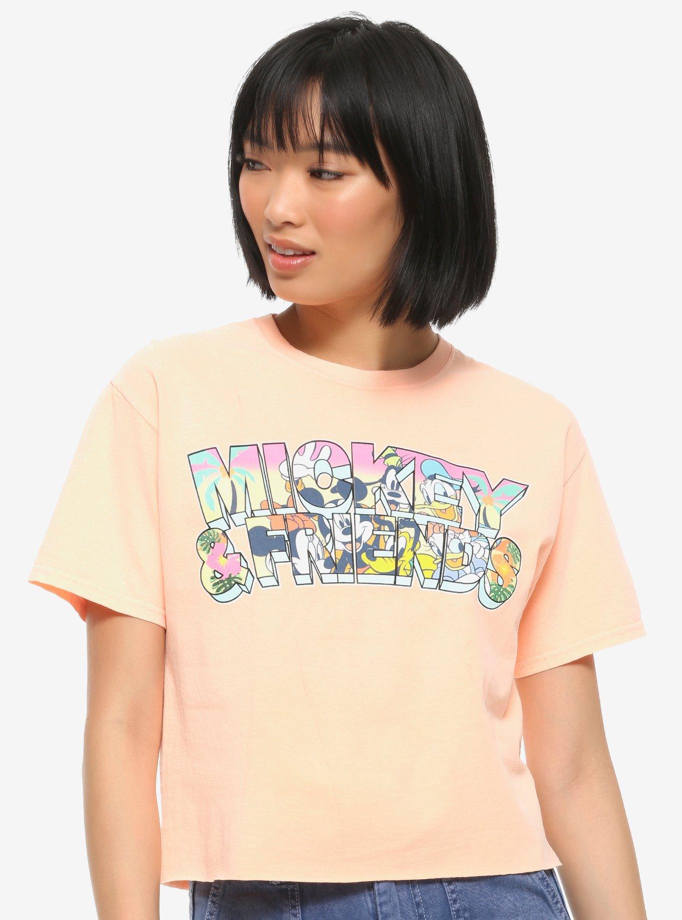 Disney Mickey Mouse & Friends Vacation Girls Crop T-Shirt, MULTI, hi-res