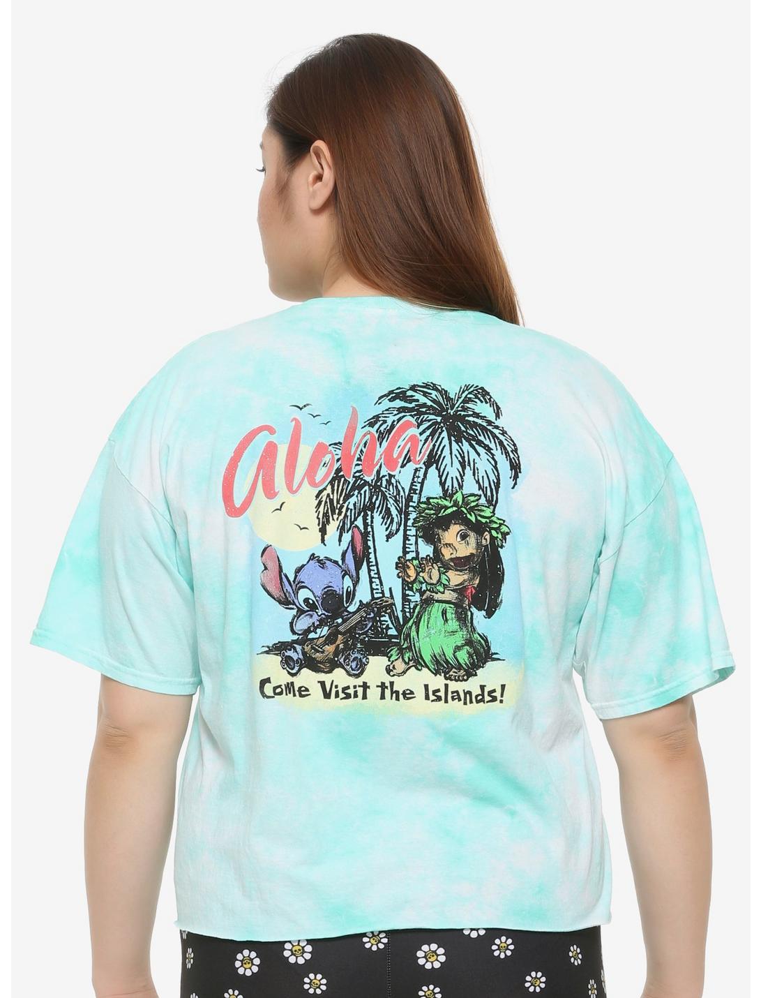 Disney Lilo & Stitch Aloha Tie-Dye Girls Crop T-Shirt Plus Size, MULTI, hi-res