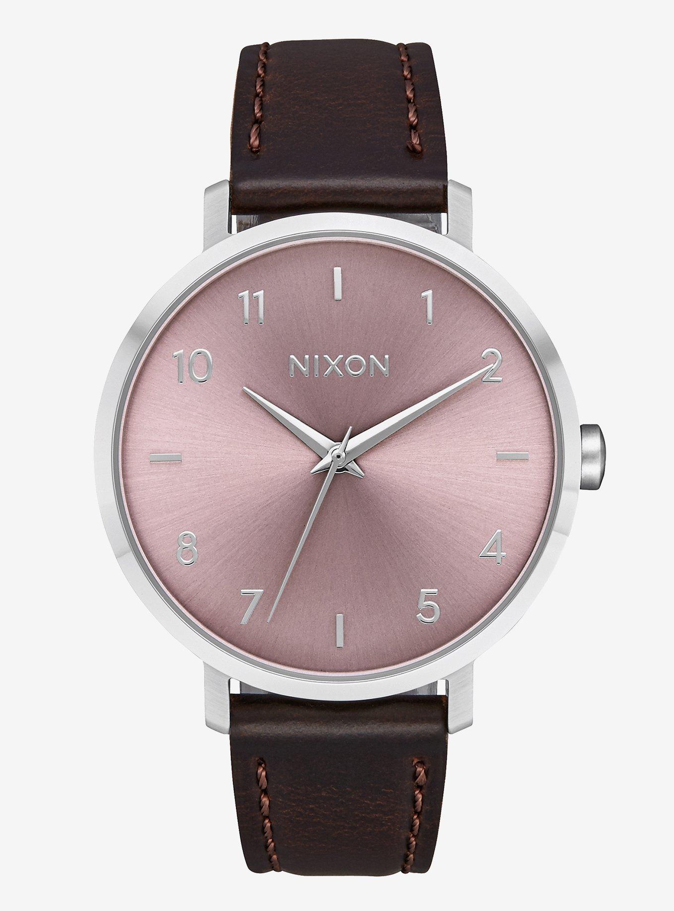 Nixon Arrow Leather Silver Pale Lavender Watch, , hi-res
