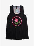 Disney Beauty And The Beast Stained Glass Rose Chiffon Back Tank Top Plus Size, MULTI, hi-res