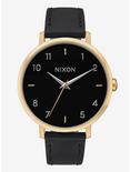 Nixon Arrow Leather Gold Black Watch, , hi-res