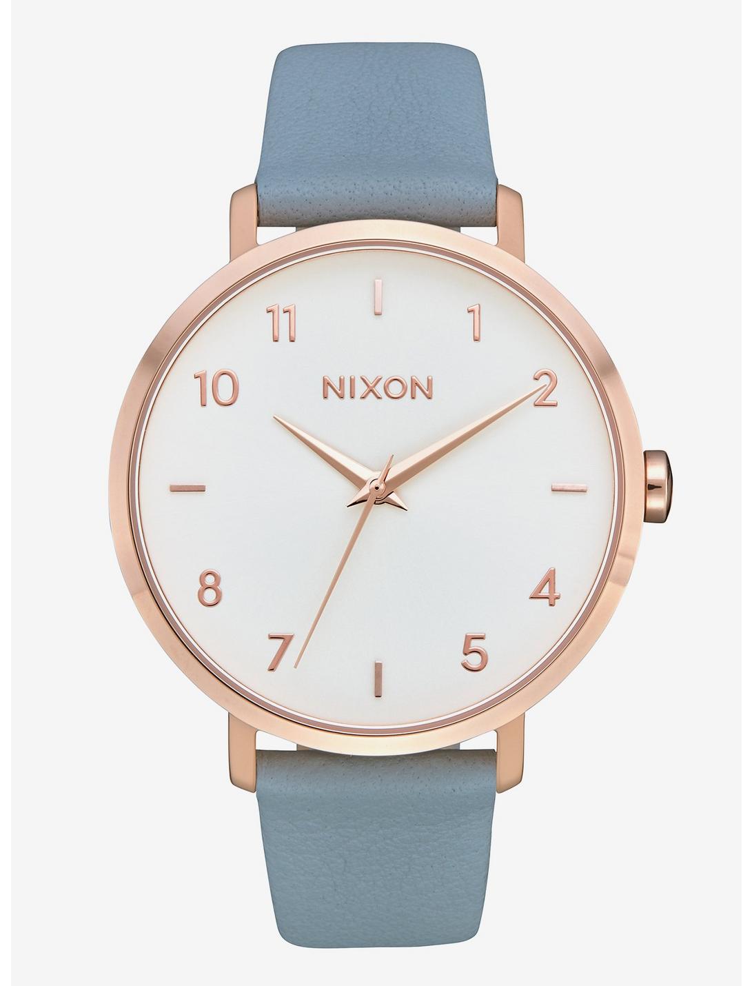 Nixon Arrow Leather Rose Gold Blue Watch, , hi-res