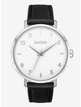 Nixon Arrow Leather Silver White Black Watch, , hi-res