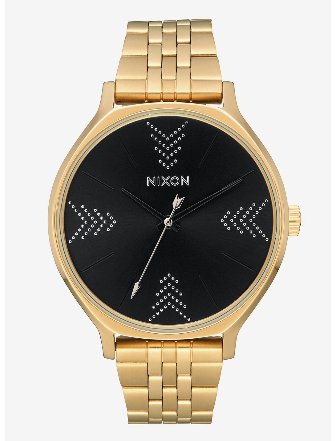 Nixon Clique Gold Black Silver Watch, , hi-res